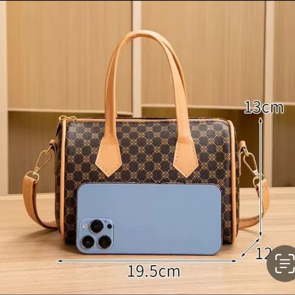 Brown Patterned Handbag - image 3